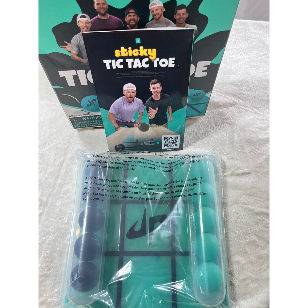 Dude Perfect Sticky Tic Tac Toe Game New Sealed Inside Open Box Washable Board